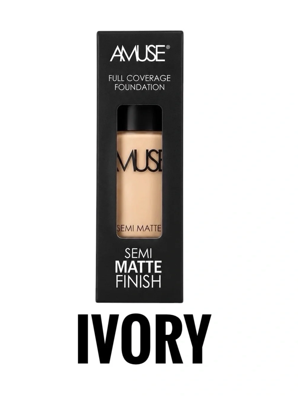 NEW Amuse Ivory Semi Matte Full Coverage Liquid Foundation Makeup Concealing